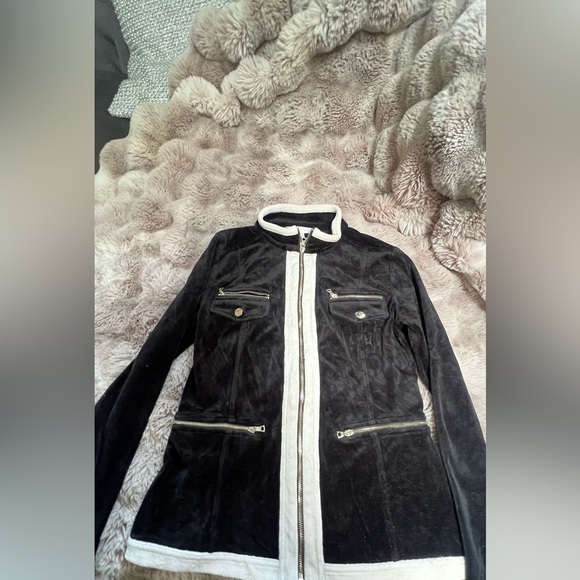 Boston Proper Velour utility jacket, Black and White, XS - Picture 7 of 15